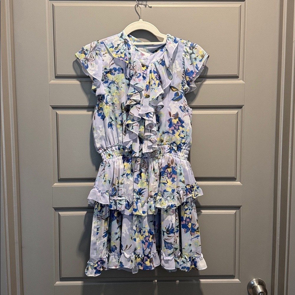 Misa Los Angeles Floral Mini Dress - Alona Periwinkle